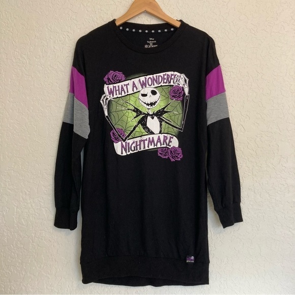 Disney’s the nightmare before Christmas black and purple nightgown sleep shirt - Picture 1 of 9